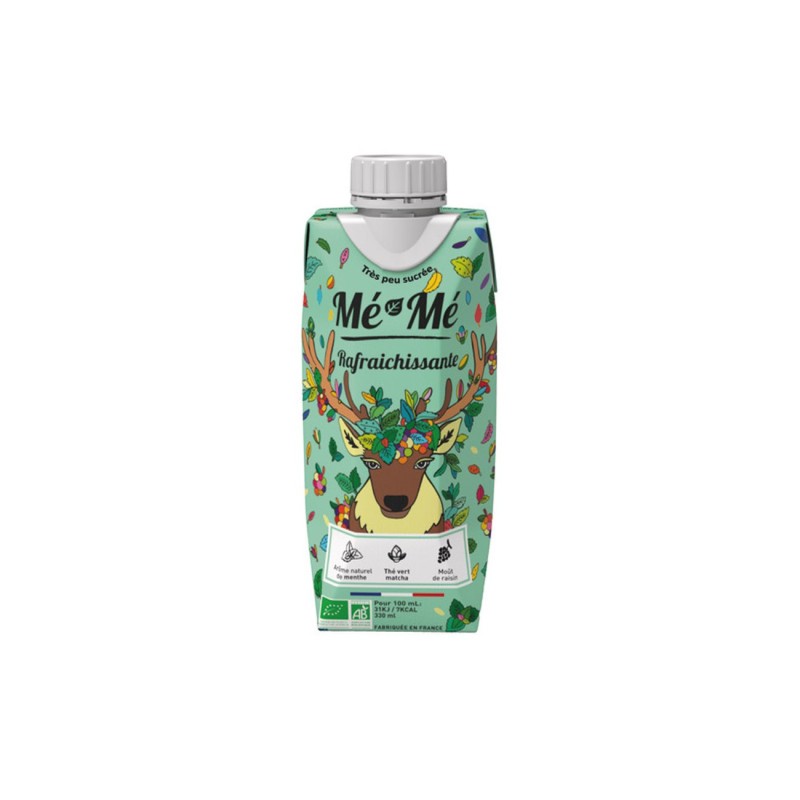 Mé-Mé Thé vert froid menthe - Brique de 33 cl - Lot de 12