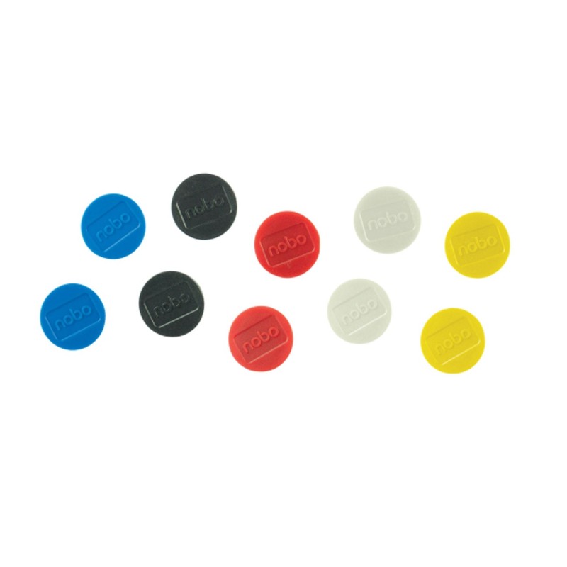 Nobo Aimant rond 38 mm - Coloris assortis - Lot de 10