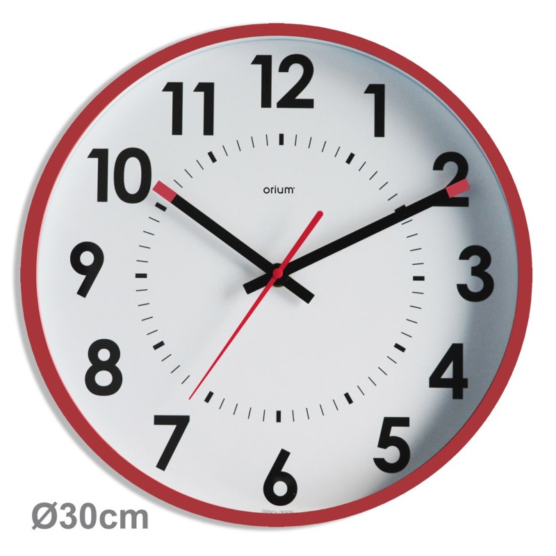 Orium Horloge murale Abylis silencieuse à quartz - Rouge