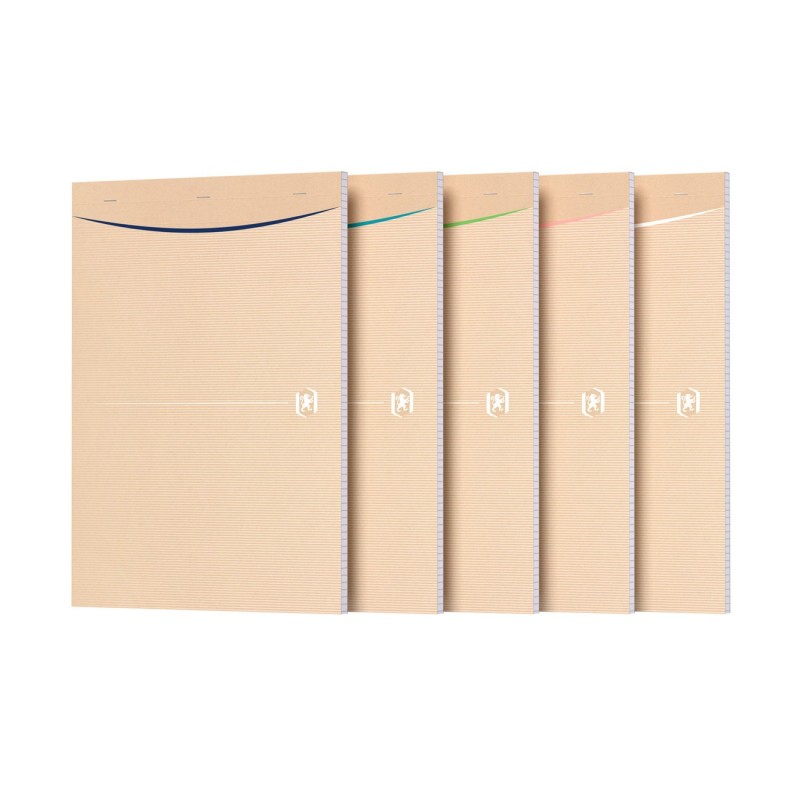 Oxford Bloc notes Touareg A4 21 x 29,7 cm - 90g - Papier recyclé - Petits carreaux 5x5 - 160 pages