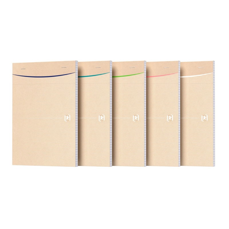 Oxford Bloc notes Touareg A5 14,8 x 21 cm - 90g - Papier recyclé - Petits carreaux 5x5 - 160 pages
