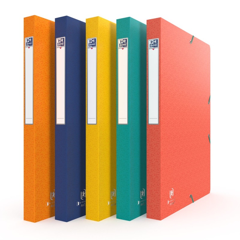 Oxford Boîte de classement A4 Recyc+ couverture carte - Dos 2,5 cm - Assortis