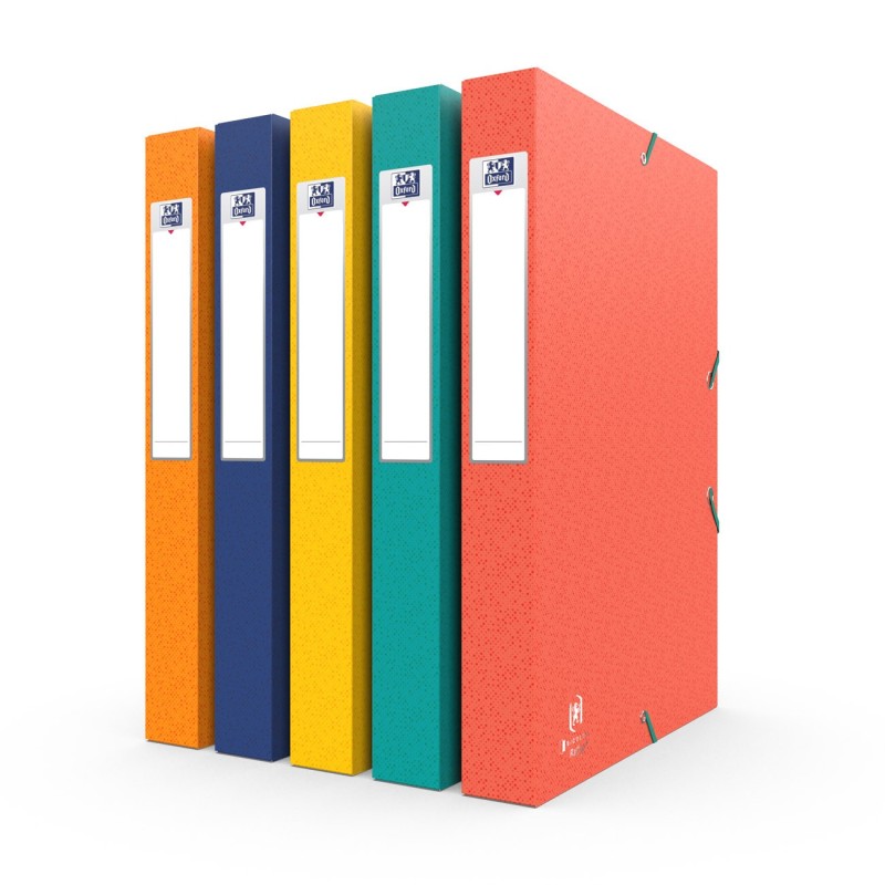 Oxford Boîte de classement A4 Recyc+ couverture carte - Dos 4 cm - Assortis