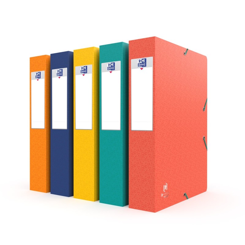 Oxford Boîte de classement A4 Recyc+ couverture carte - Dos 6 cm - Assortis