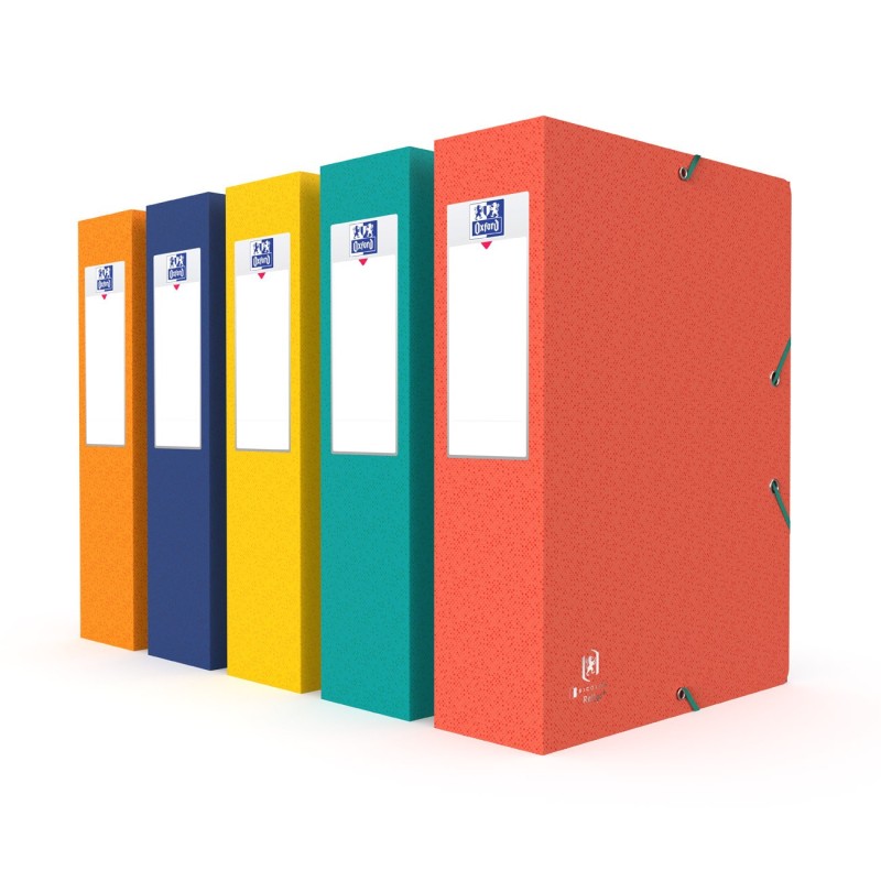 Oxford Boîte de classement A4 Recyc+ couverture carte - Dos 8 cm - Assortis