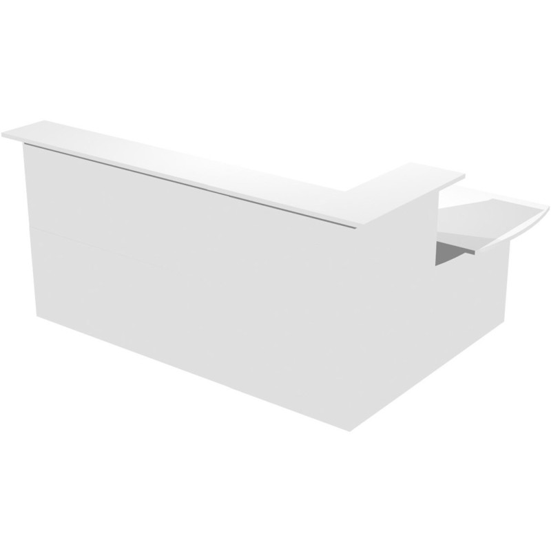 Pack Banque d'accueil Ola - Angle 90° + Module haut L.140 cm + Module haut L.80 cm + Module bas L.80 cm - Blanc
