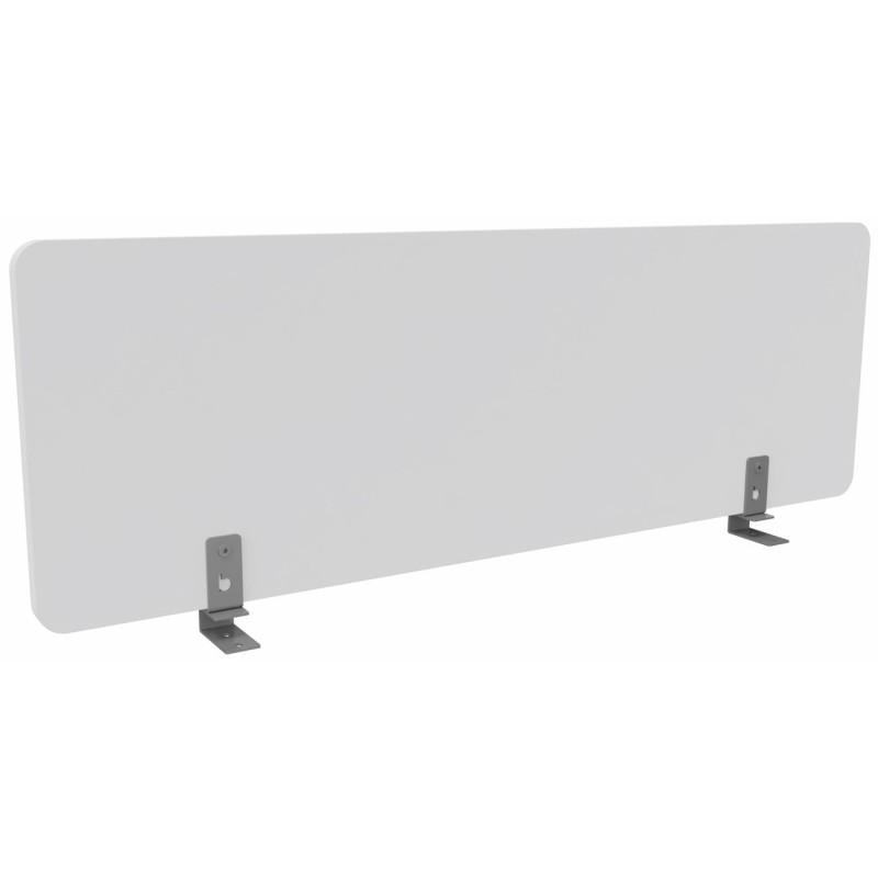Panneau-Ecran séparateur pour bureau Individuel L. 120 x h. 40 cm - Blanc fixations Aluminium