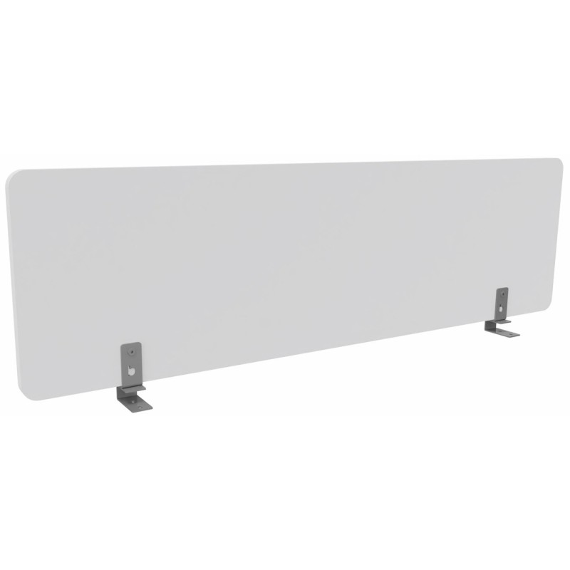 Panneau-Ecran séparateur pour bureau Individuel L. 140 x h. 40 cm - Blanc fixations Aluminium