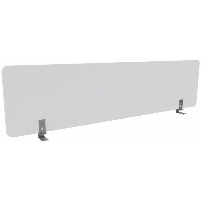 Panneau-Ecran séparateur pour bureau Individuel L. 160 x h. 40 cm - Blanc fixations Aluminium