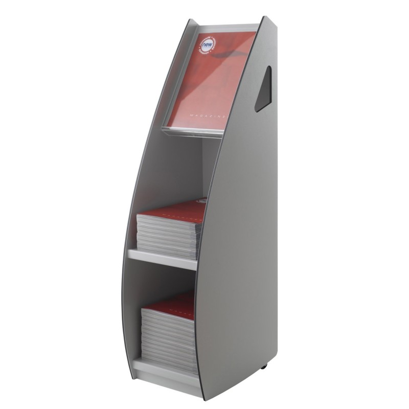 Paperflow Présentoir distributeur S en polystyrène - 2 cases A3 - Gris