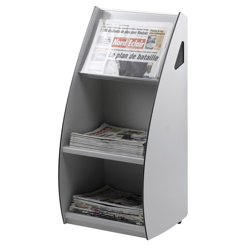 Paperflow Présentoir distributeur XL en polystyrène - 2 cases A3 - Gris