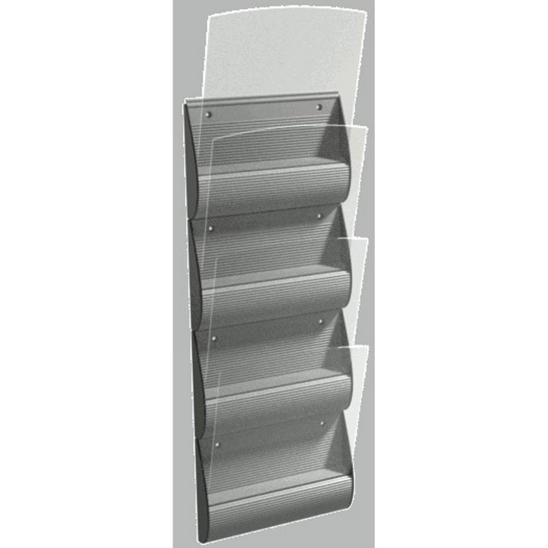 Paperflow Présentoir mural Grale 4 cases A4 - Gris