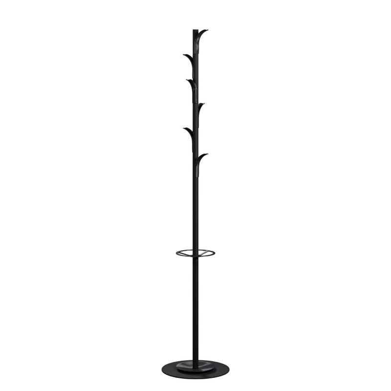 Paperflow portemanteau Mindy 6 patères avec porte-parapluie - Noir