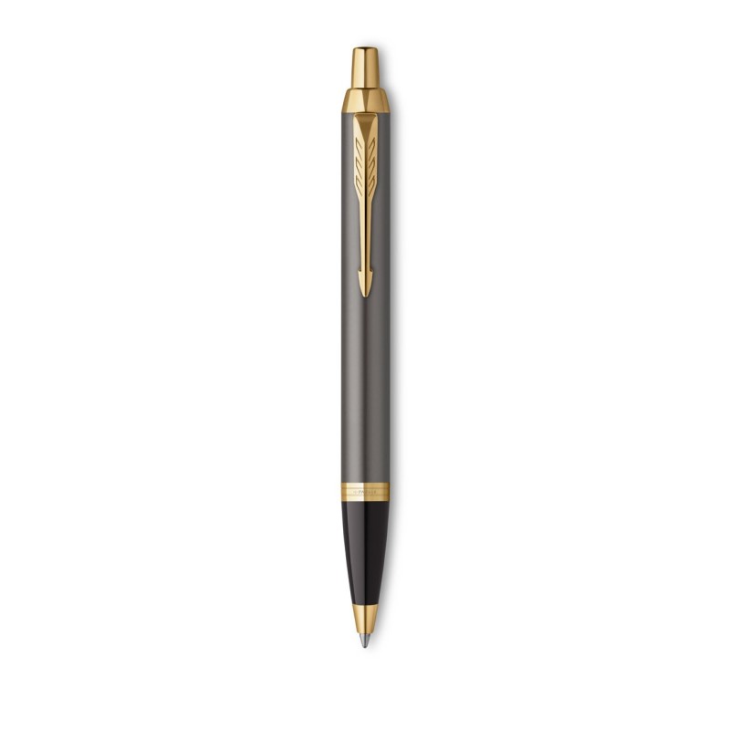 Parker Stylo bille IM Prémium Warm Grey GT - Gris métallisé et or