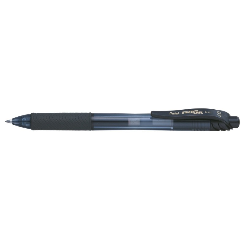 Pentel Stylo roller rétractable EnerGel BL107 pointe moyenne (0,7 mm) avec zone de préhension - Encre Noire