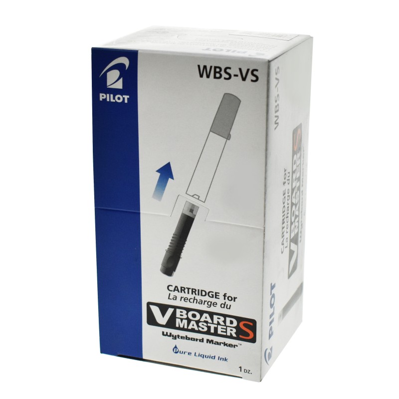 Pilot Recharge d'encre marqueurs noirs V-Board Master S pour tableau blanc - Lot de 2