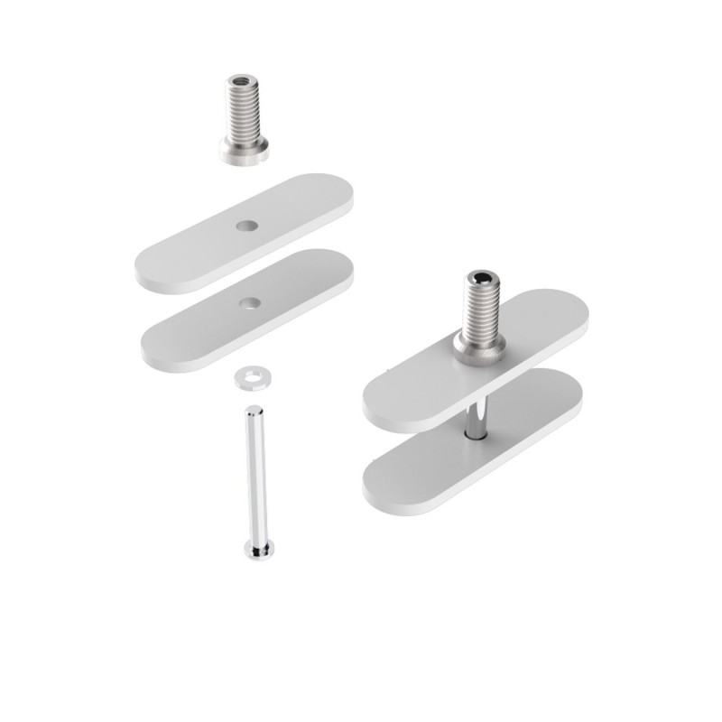 Pince pour panneau écran Moody pour bureau bench - Blanc - Jeu de 2