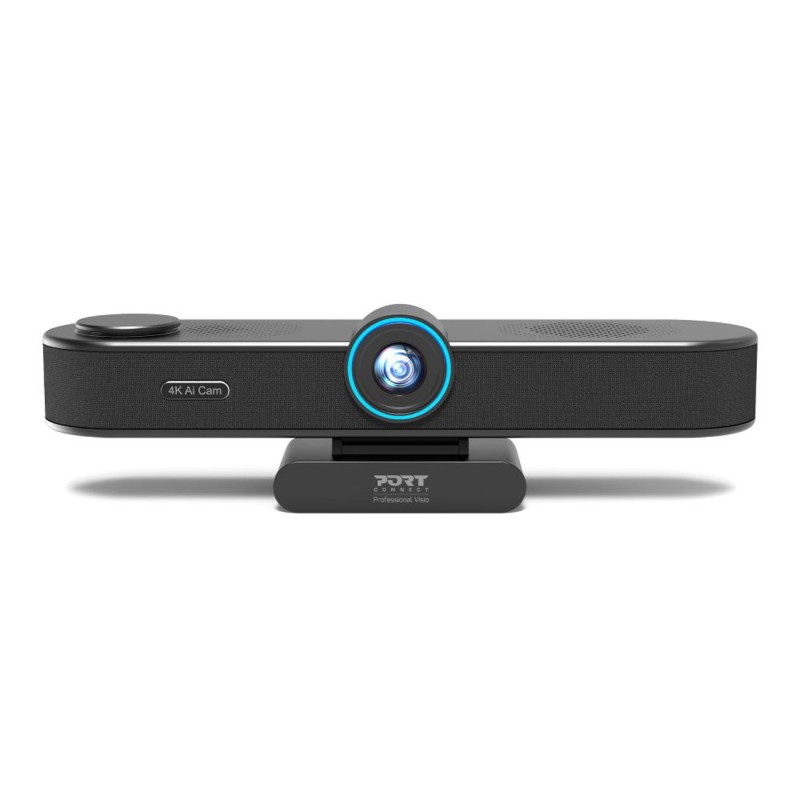 Port Connect Caméra 4K de conférence avec recadrage automatique IA + Micro + Haut-parleur + télécommande - USB-C to USB-A - 10 personnes - Noir