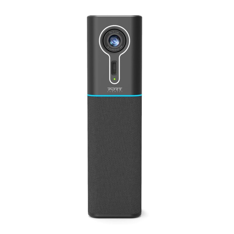 Port Connect Caméra tour de conférence tout-en-un avec recadrage automatique IA + Micro + Haut-parleur - USB-C to USB-A - 5 personnes - Noir