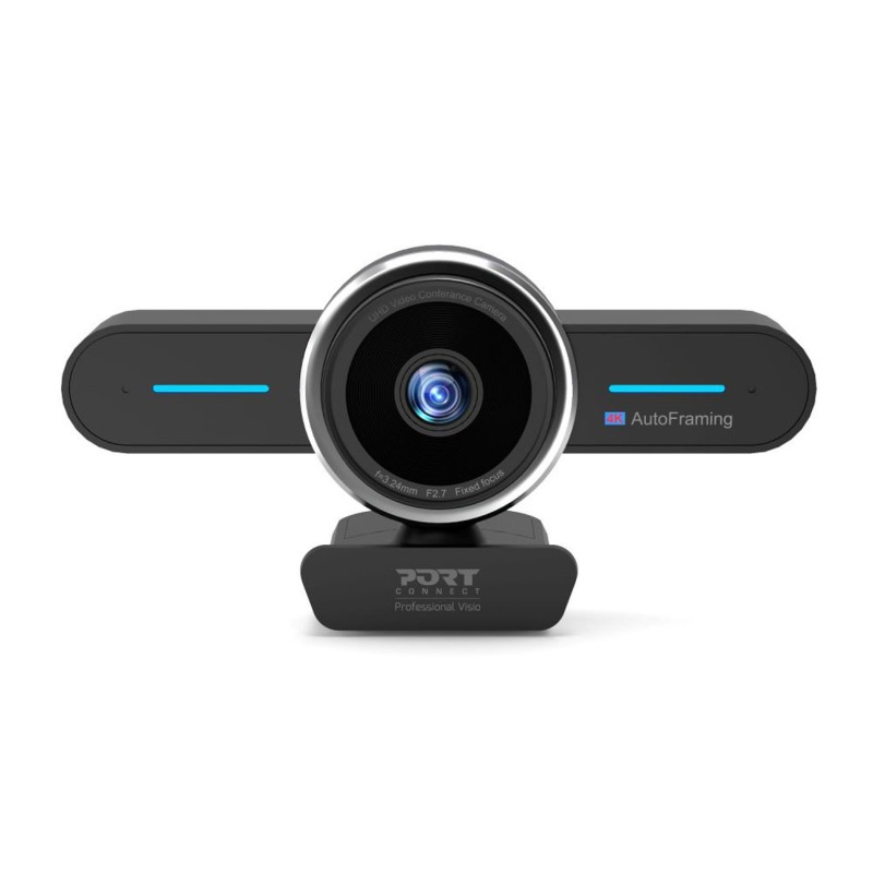 Port Connect Mini caméra 4K pour conférence avec recadrage automatique IA et son omnidirectionnel - 5 personnes - Noir