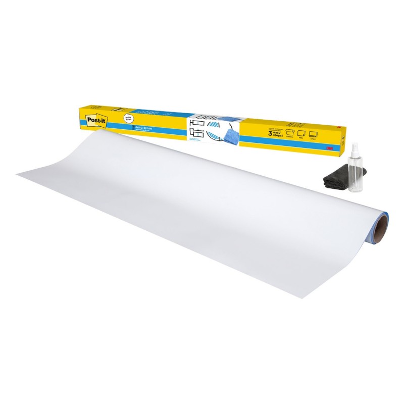 Post-it Easy Erase Film tableau blanc adhésif en rouleau - L.122 x H.183 cm