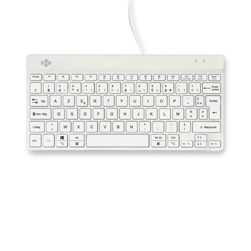 R-Go Tools Compact Break - Clavier ergonomique filaire USB - Transportable - Blanc