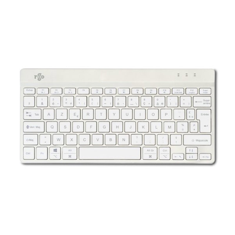 R-Go Tools Compact Break - Clavier ergonomique sans fil Bluetooth - Transportable - Blanc