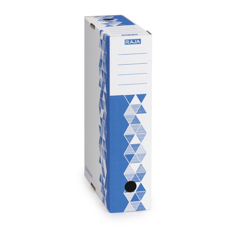 RAJA Boîte archives Premium - Dos 8 cm - Bleu - Lot de 10