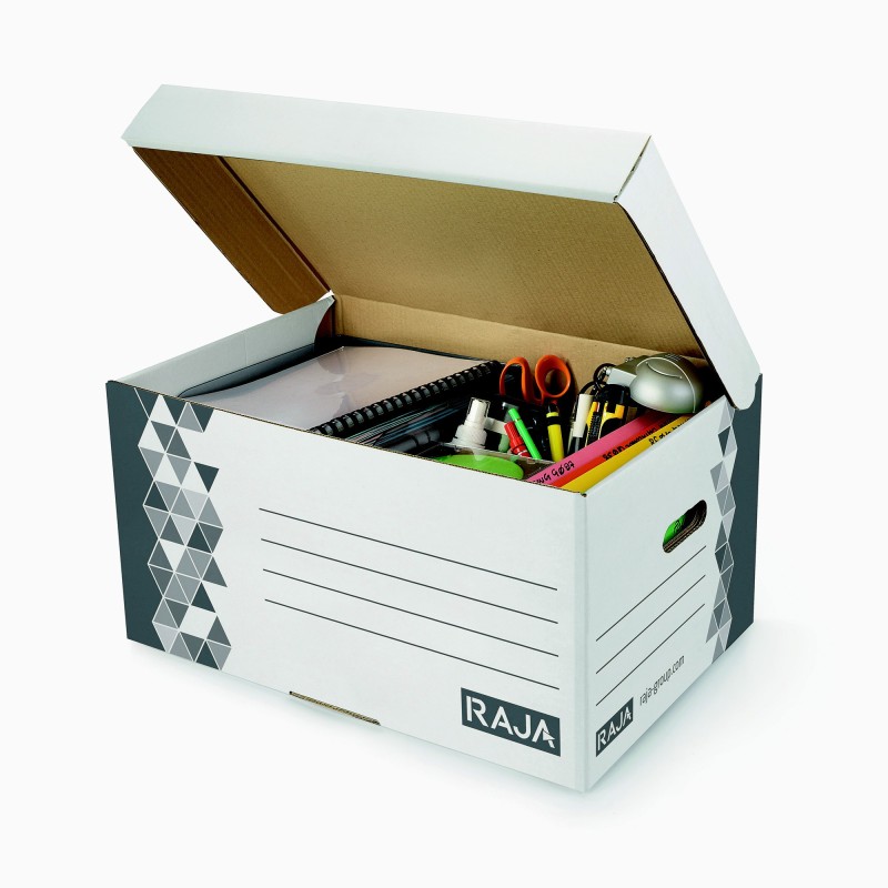 RAJA Caisse archives Premium - L.54 x P.36 x H.26 cm - Coloris assortis