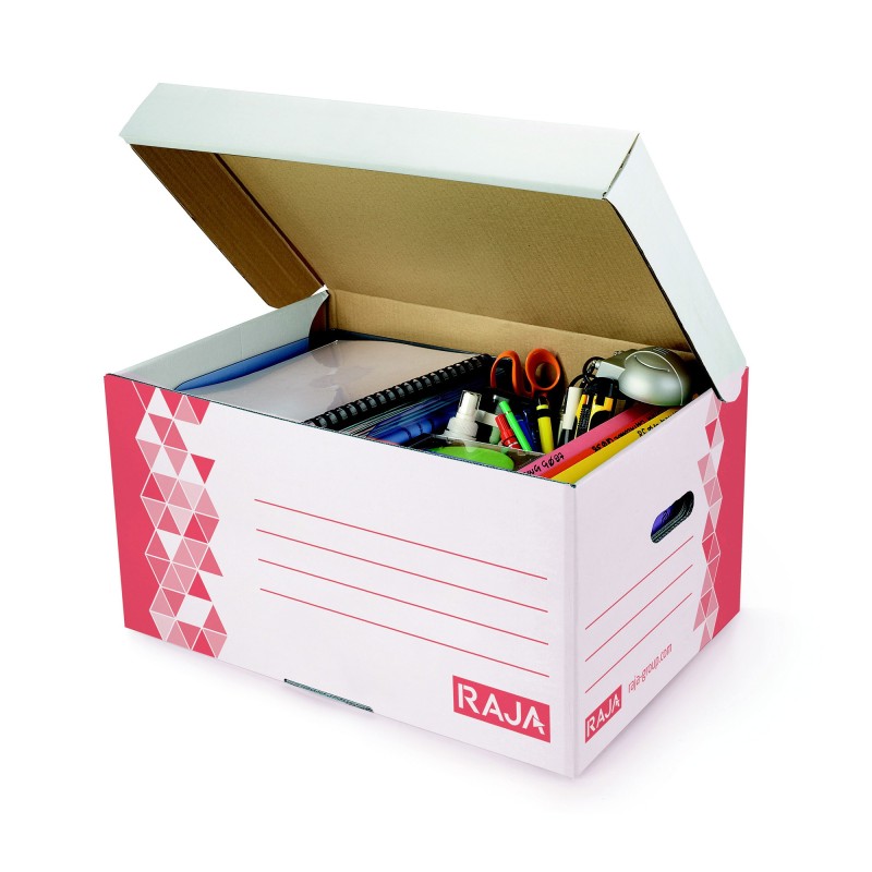 RAJA Caisse archives Premium - L.54 x P.36 x H.26 cm - Rouge