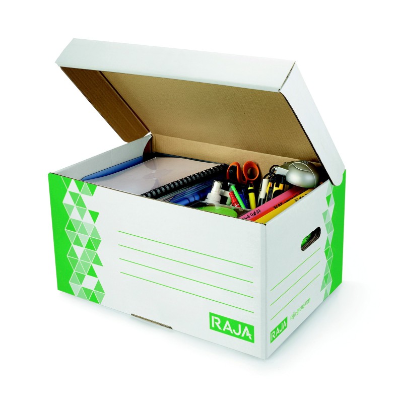 RAJA Caisse archives Premium - L.54 x P.36 x H.26 cm - Vert - Lot de 10