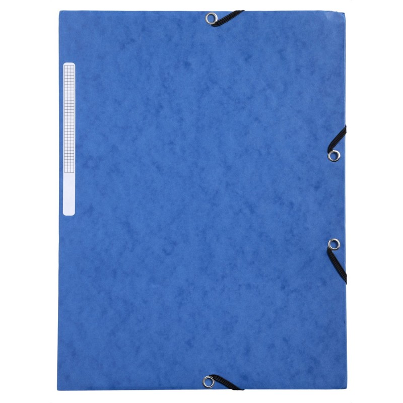 RAJA Chemise à élastiques 3 rabats Format 24 x 32 cm - Bleu