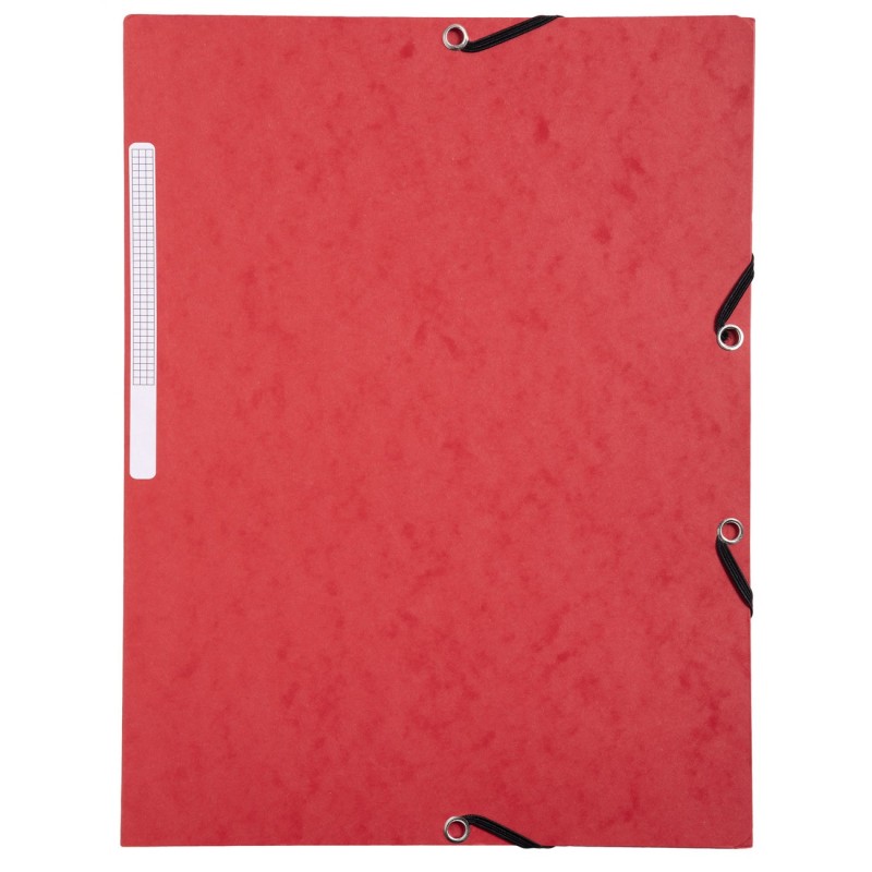 RAJA Chemise à élastiques 3 rabats Format 24 x 32 cm - Rouge