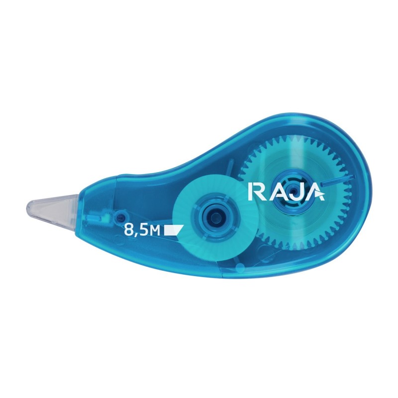 RAJA Correcteur à sec roller à dépose frontale 5 mm x 8,5m - Corps translucide