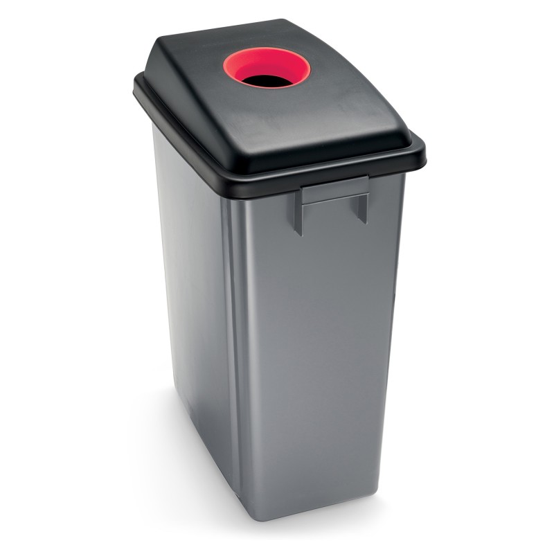RAJA Couvercle pour poubelle de tri 60 L - Rouge