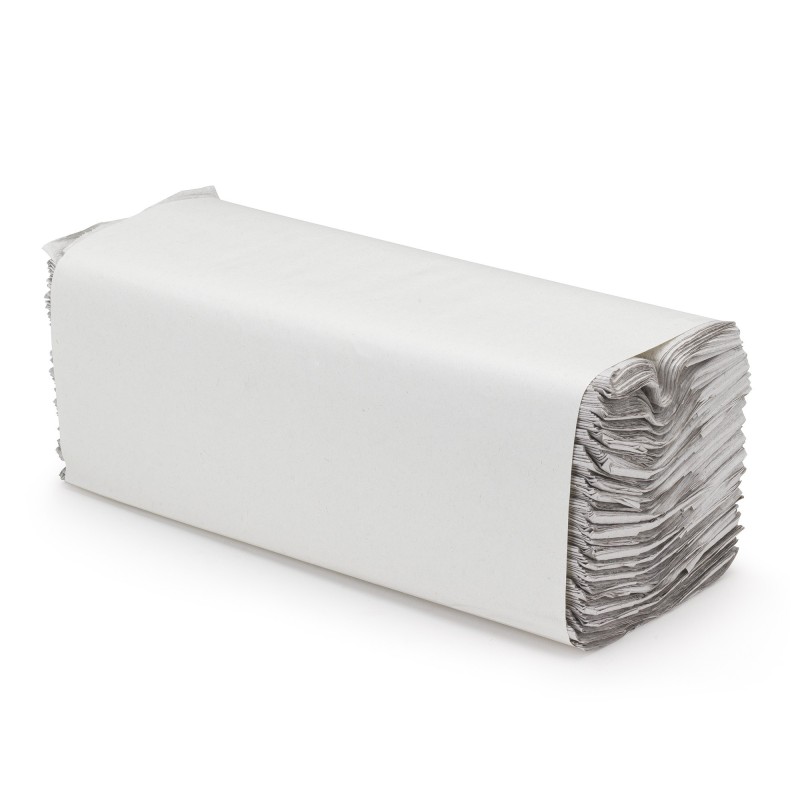 RAJA Essuie-mains pliage en C simple épaisseur gaufrés recyclés 168 feuilles 330 mm blanc naturel - lot de 24