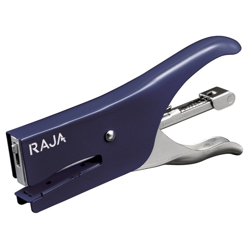 RAJA Pince Agrafeuse Métal - Agrafes N°25 - Capacité 10 feuilles - Bleu