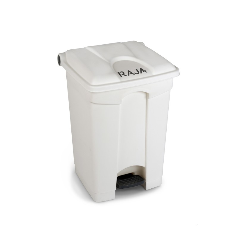 RAJA Poubelle à pédale en plastique 45L blanc
