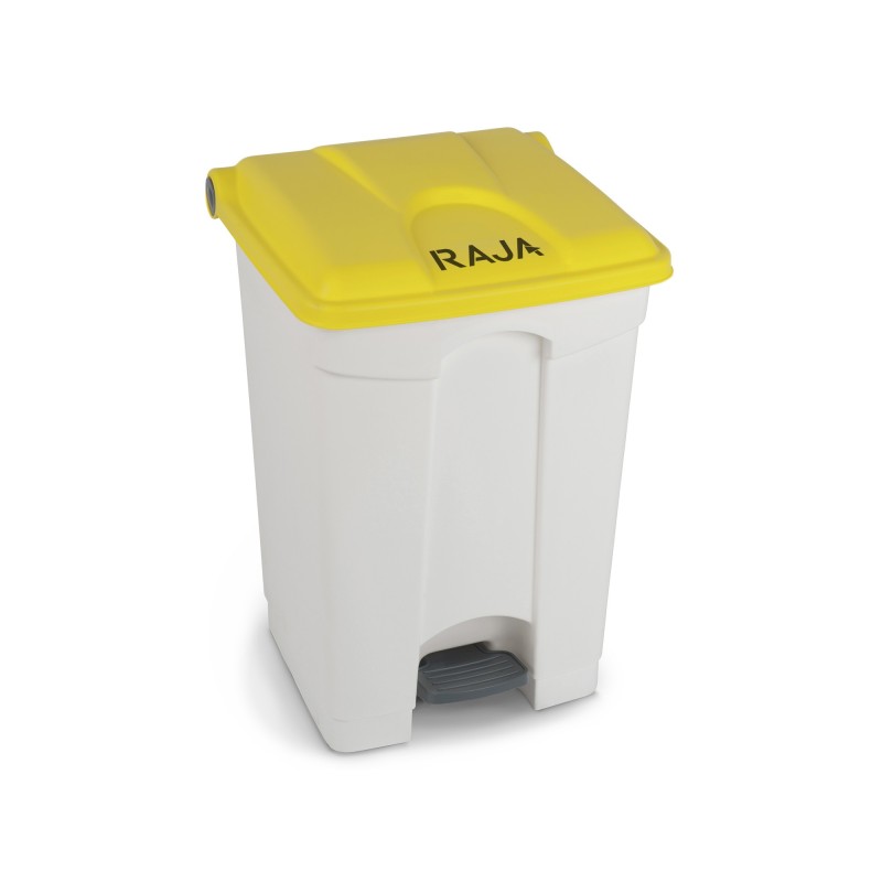 RAJA Poubelle à pédale en plastique 45L jaune