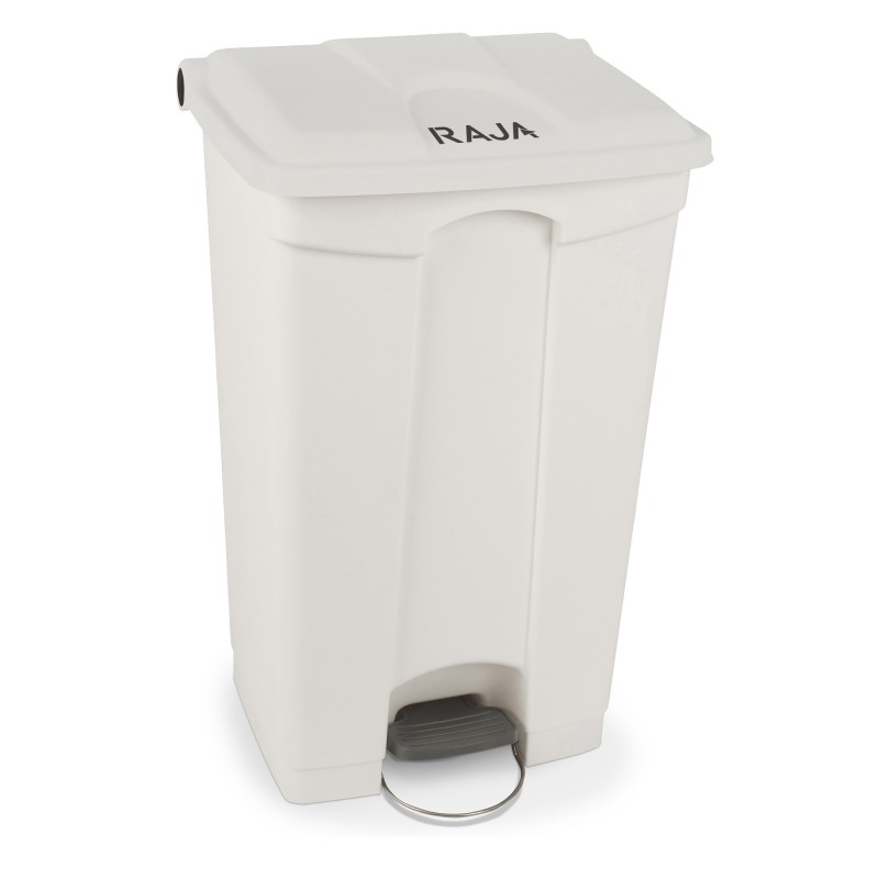 RAJA Poubelle à pédale en plastique 90L blanc