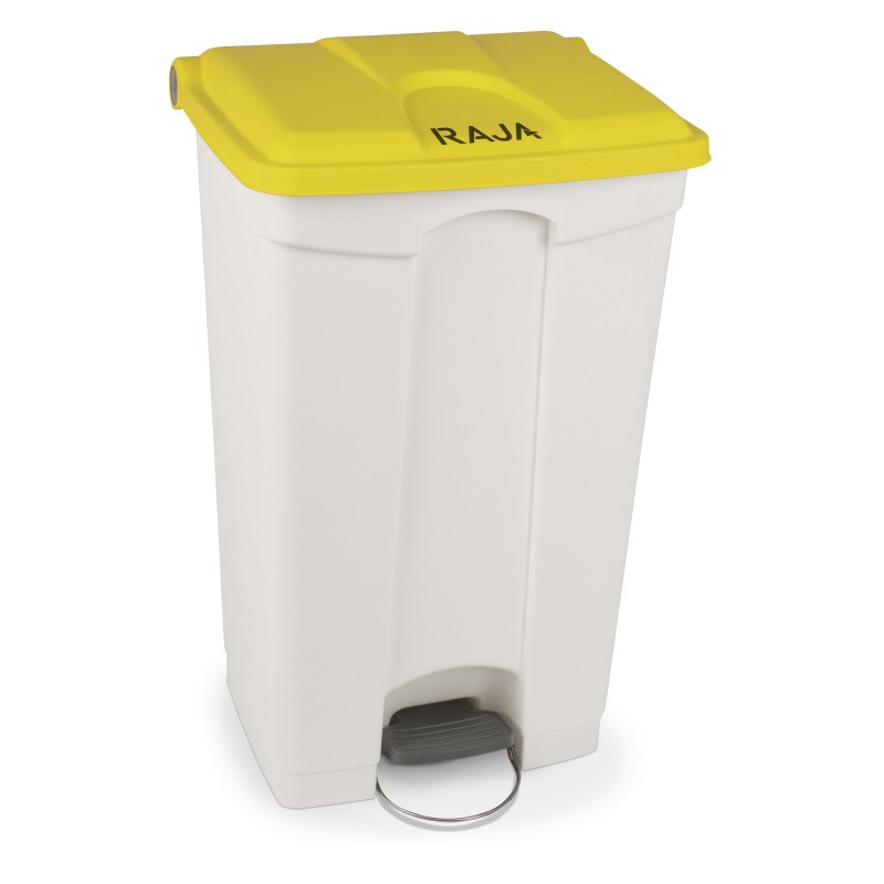RAJA Poubelle à pédale en plastique 90L jaune