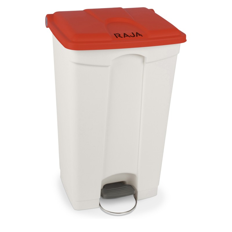 RAJA Poubelle à pédale en plastique 90L rouge