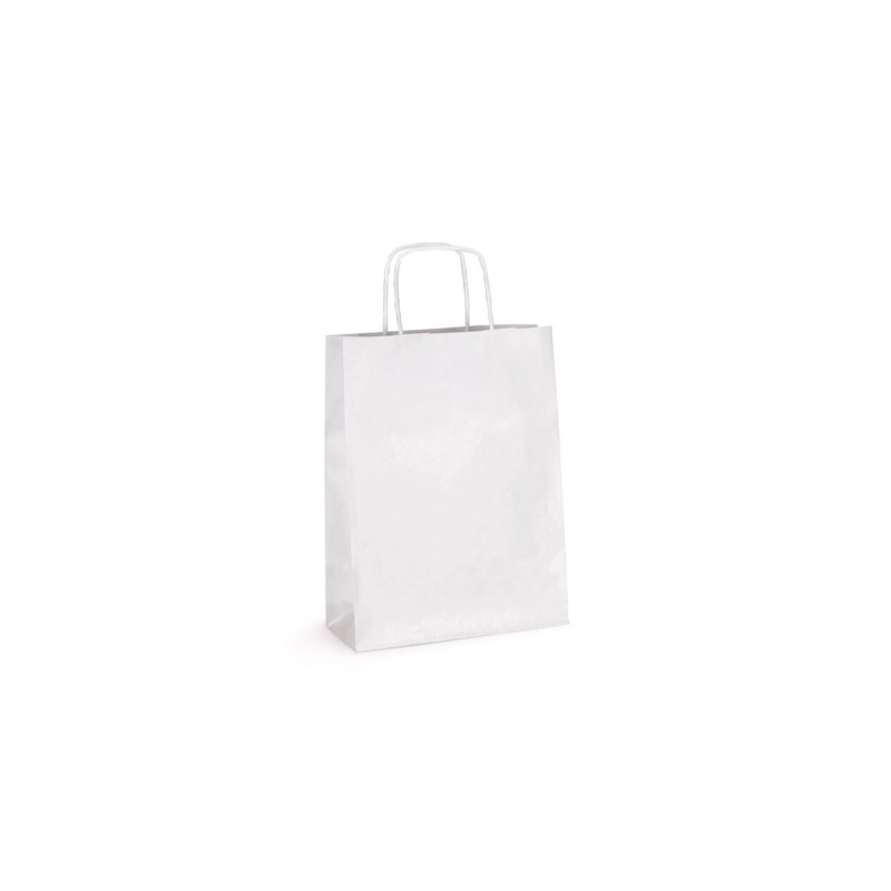 RAJA Sac kraft à poignées torsadées l.30 x H.40,2 x soufflet 13 cm - Blanc - Lot de 250