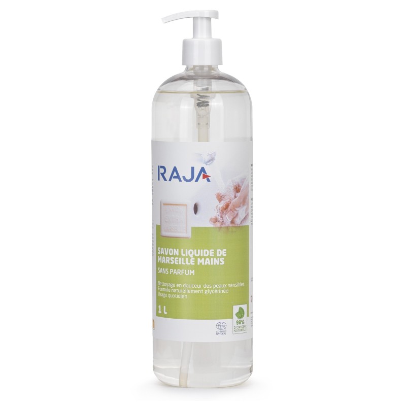 RAJA Savon de Marseille liquide pour les mains Flacon-pompe 1l sans parfum