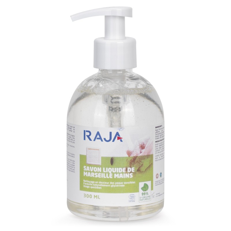 RAJA Savon de Marseille liquide pour les mains Flacon-pompe 300ml sans parfum