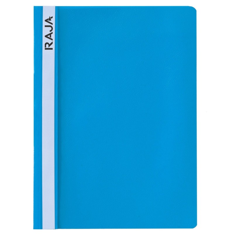 Raja Chemise à lamelles pour feuilles A4 perforées - couverture transparente polypropylène - Bleu