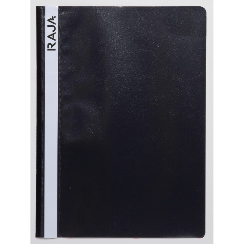 Raja Chemise à lamelles pour feuilles A4 perforées - couverture transparente polypropylène - Noir