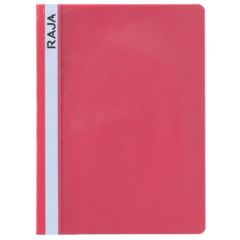 Raja Chemise à lamelles pour feuilles A4 perforées - couverture transparente polypropylène - Rouge