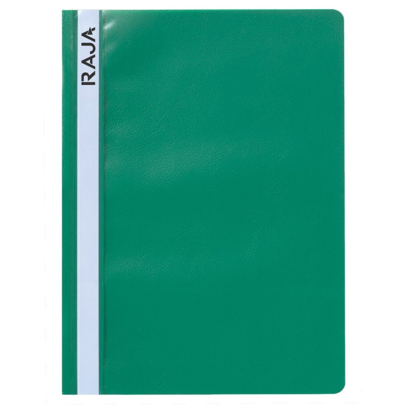 Raja Chemise à lamelles pour feuilles A4 perforées - couverture transparente polypropylène - Vert