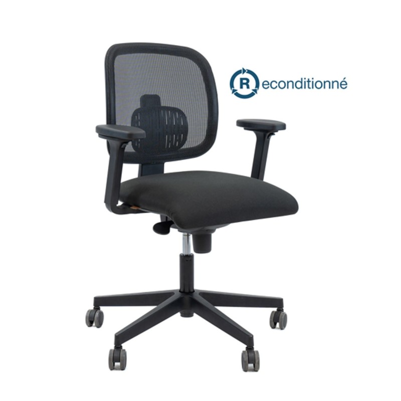 Raja Siège de bureau ergonomique reconditionné Infiniseat - Avec accoudoirs - Noir
